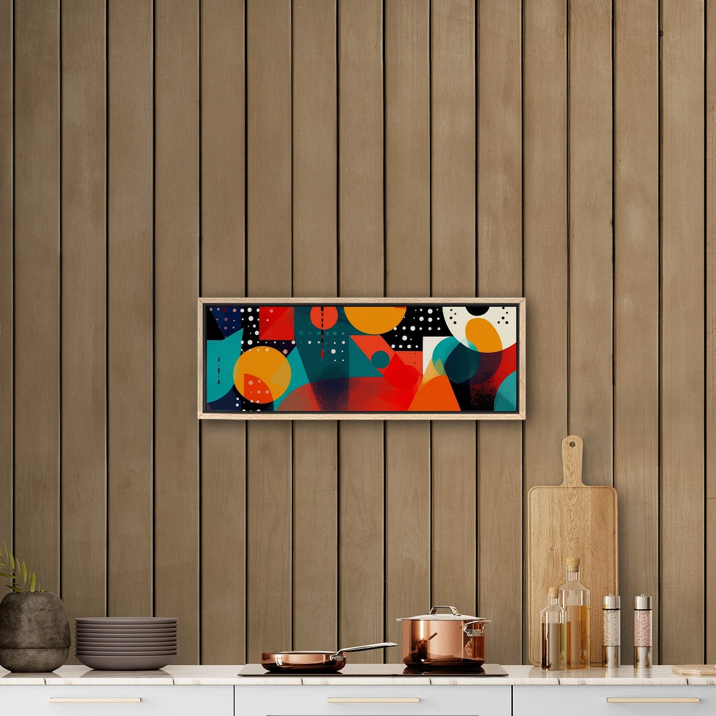 Colorful geometric abstract painting - Geometric Marvel