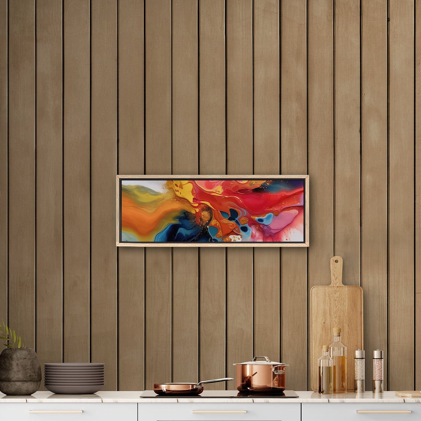 Vibrant Multicolor Oil Paint Abstract - Fluidity in Vibrant Color