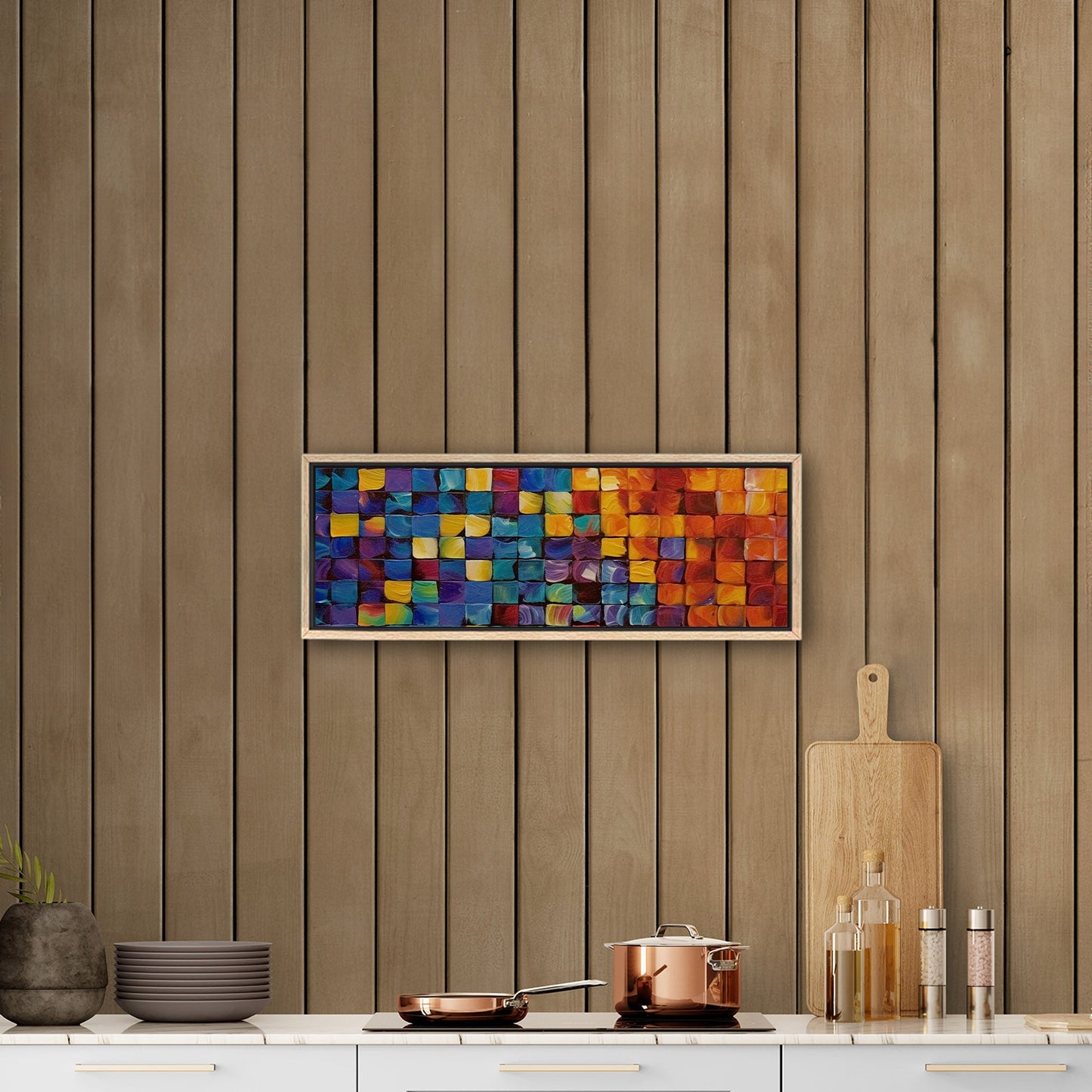 Colorful abstract squares textured painting - Formation Function