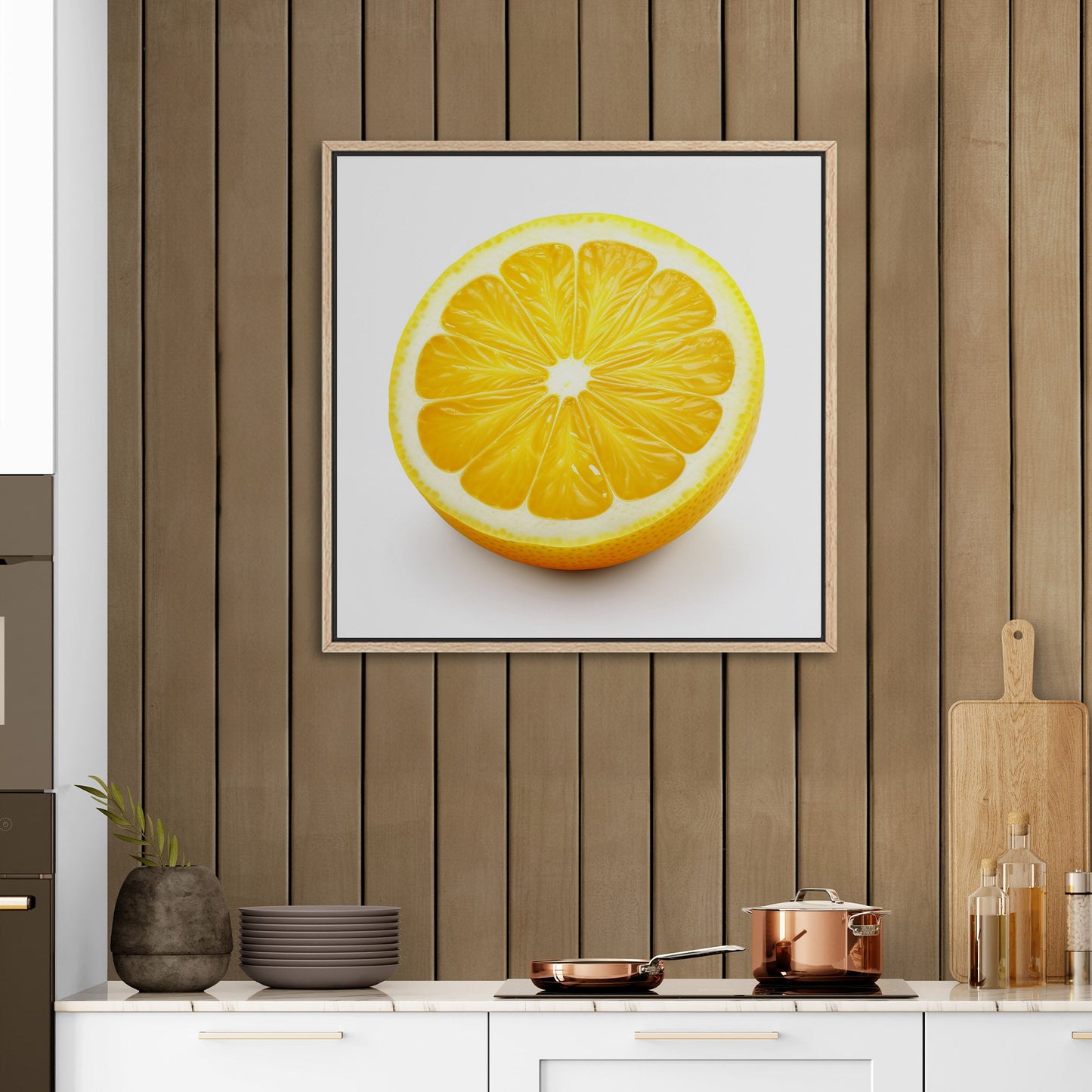 Still Life of a Lemon on White Background - Zesty Summer Citrus Slice