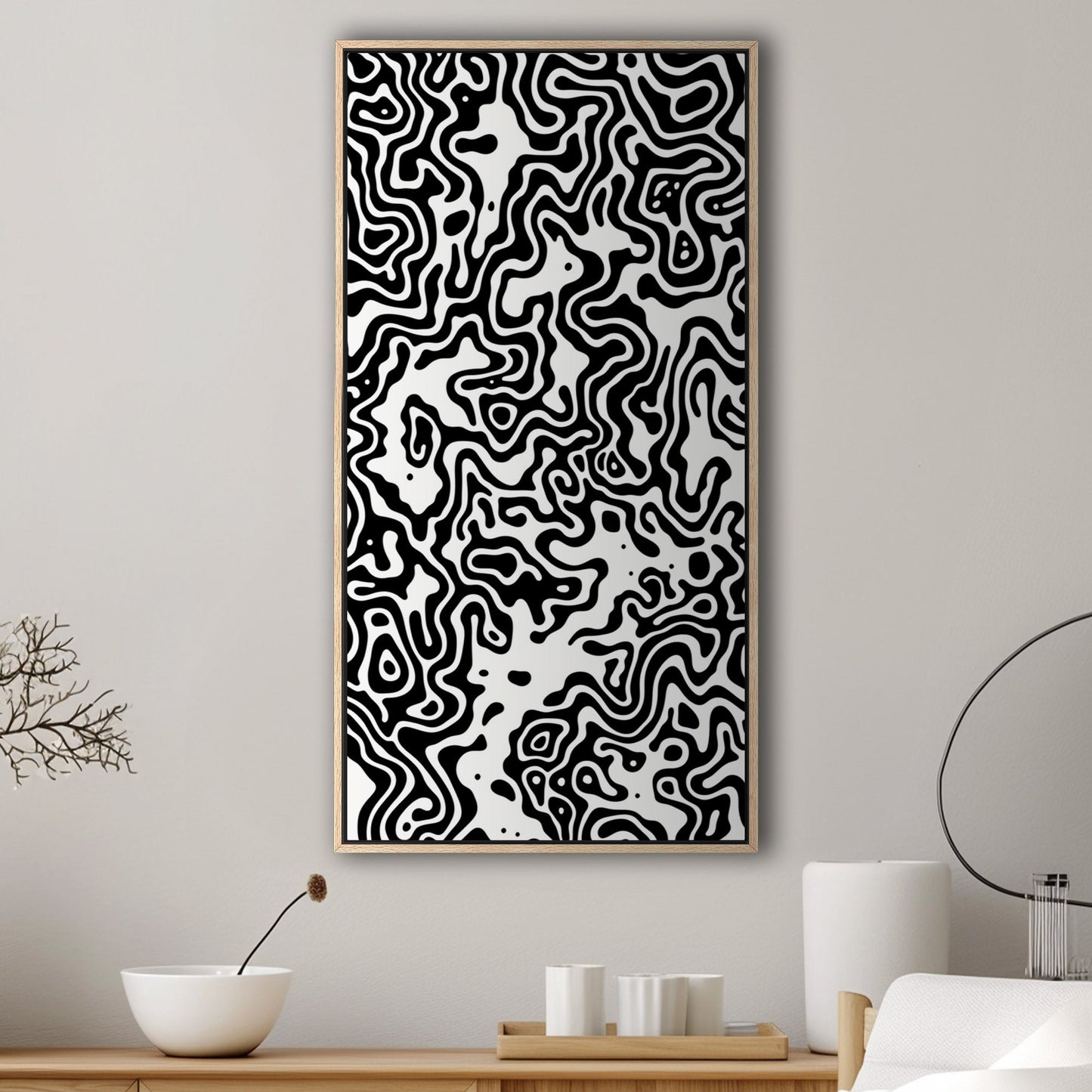 Black and White Stylized Reef Texture - Vector Elegance