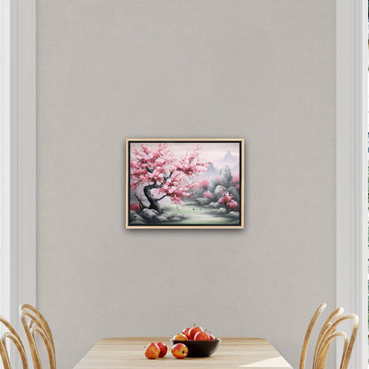 Asian Watercolor Botanical - Cherry Blossom Serenity