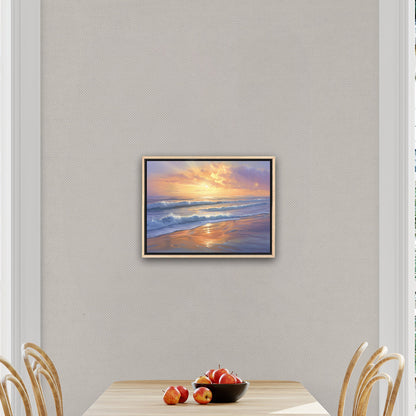 Tranquil coastal sunset - Golden Horizon