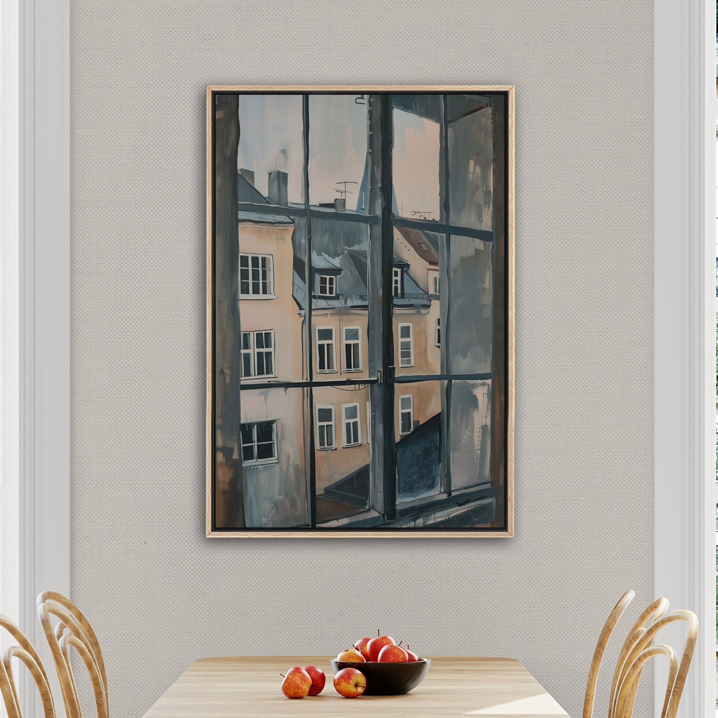 Impressionist View Out of a Window in a European City - Pastel Cityscape Dreams