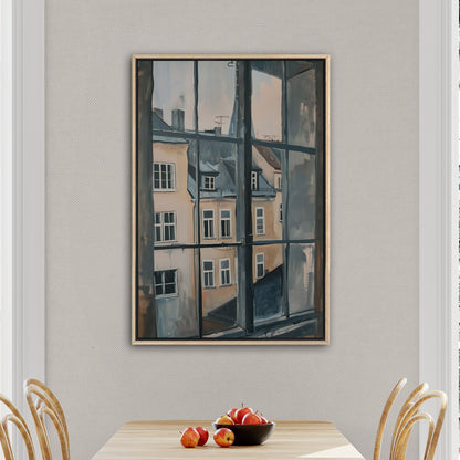 Impressionist View Out of a Window in a European City - Pastel Cityscape Dreams