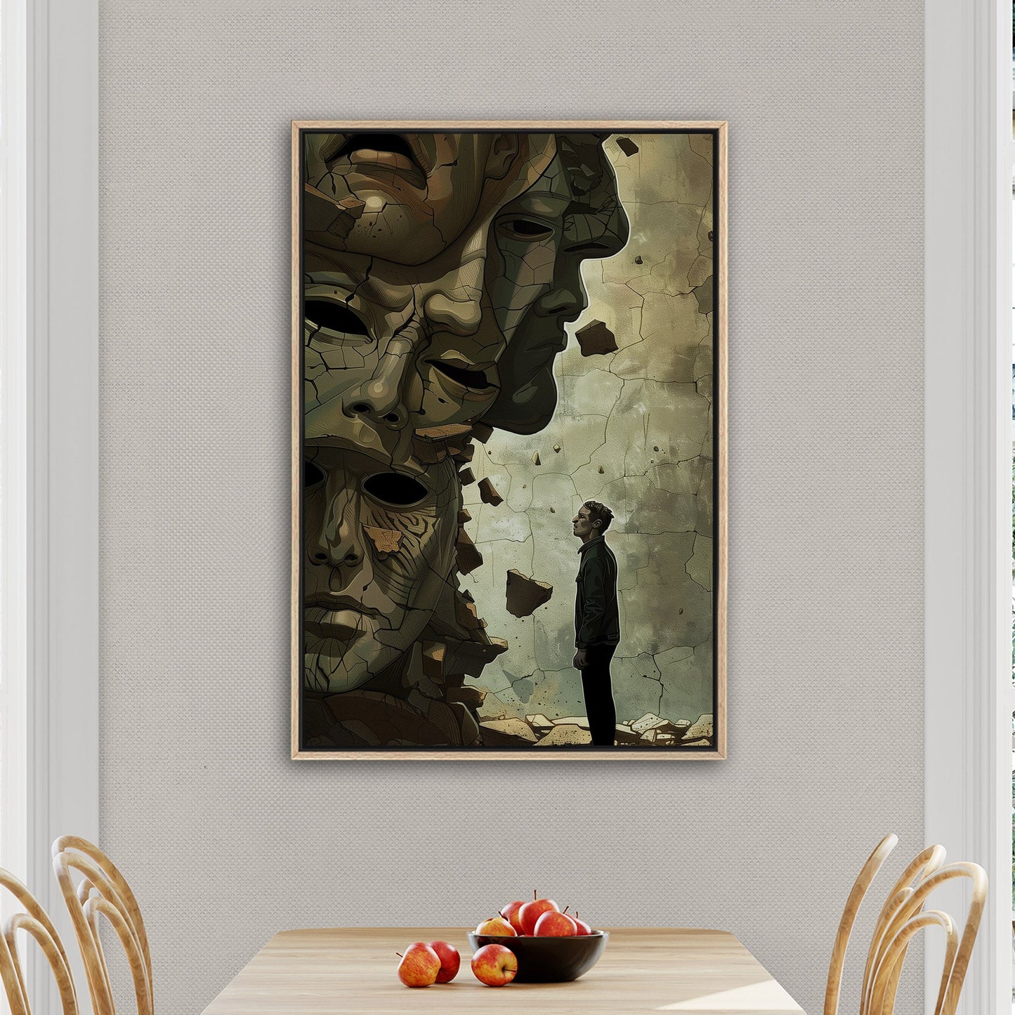 Wall art featuring man breaking through beliefs - Resilient Rebel