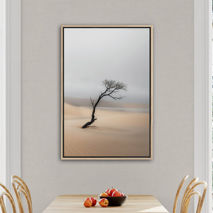 Solitary Photorealistic Tree in the Desert - Skeleton on the Desert Coast