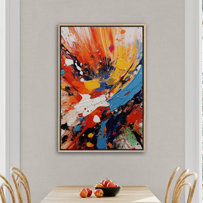 Vibrant abstract with dynamic paint splatters print - Energy Burst