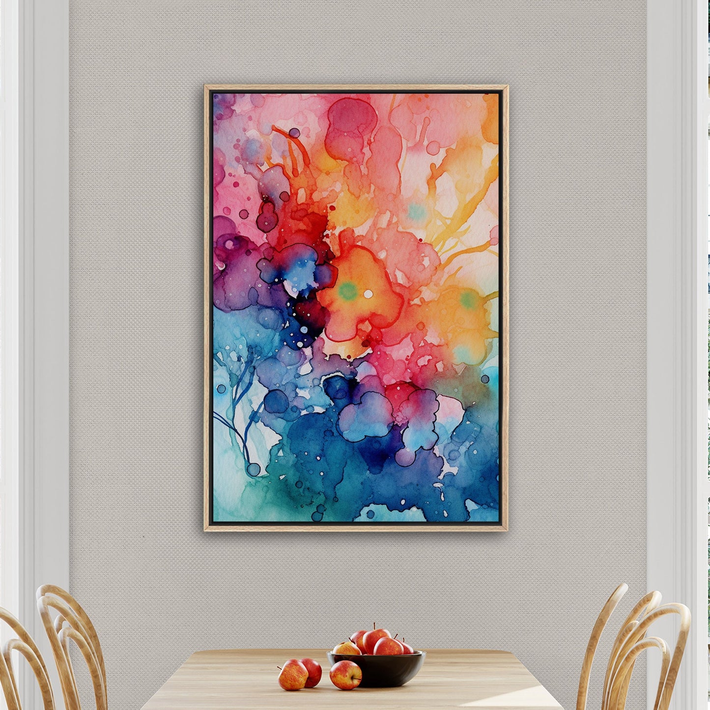 Vibrant Colorful Watercolor Splatters Abstract Painting - Spectrum of Creativity