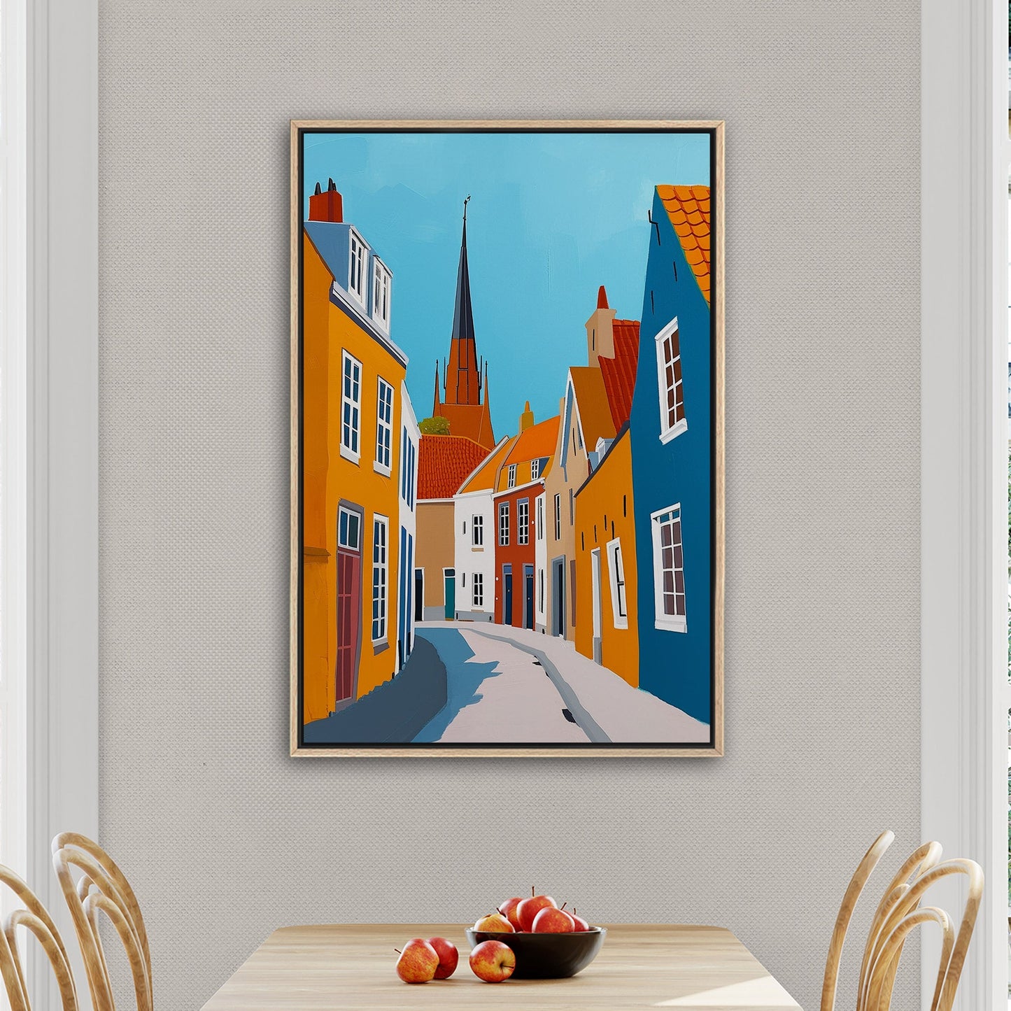 Sky-Blue and Amber Dutch landscape - Enduring Elegance