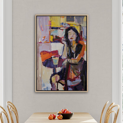 Impressionist Portrait of Woman at a Restaurant - Vibrant Portraits of Everyday Life