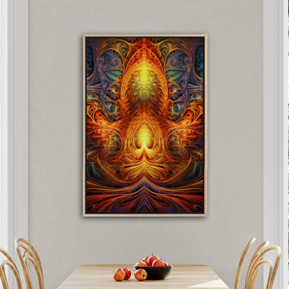 Symmetrical Fractal Painting - Vibrant Infinite Complexity