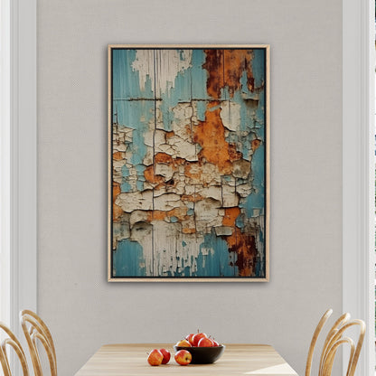 Textured Abstract Vintage Wall Art - Weathered Elegance