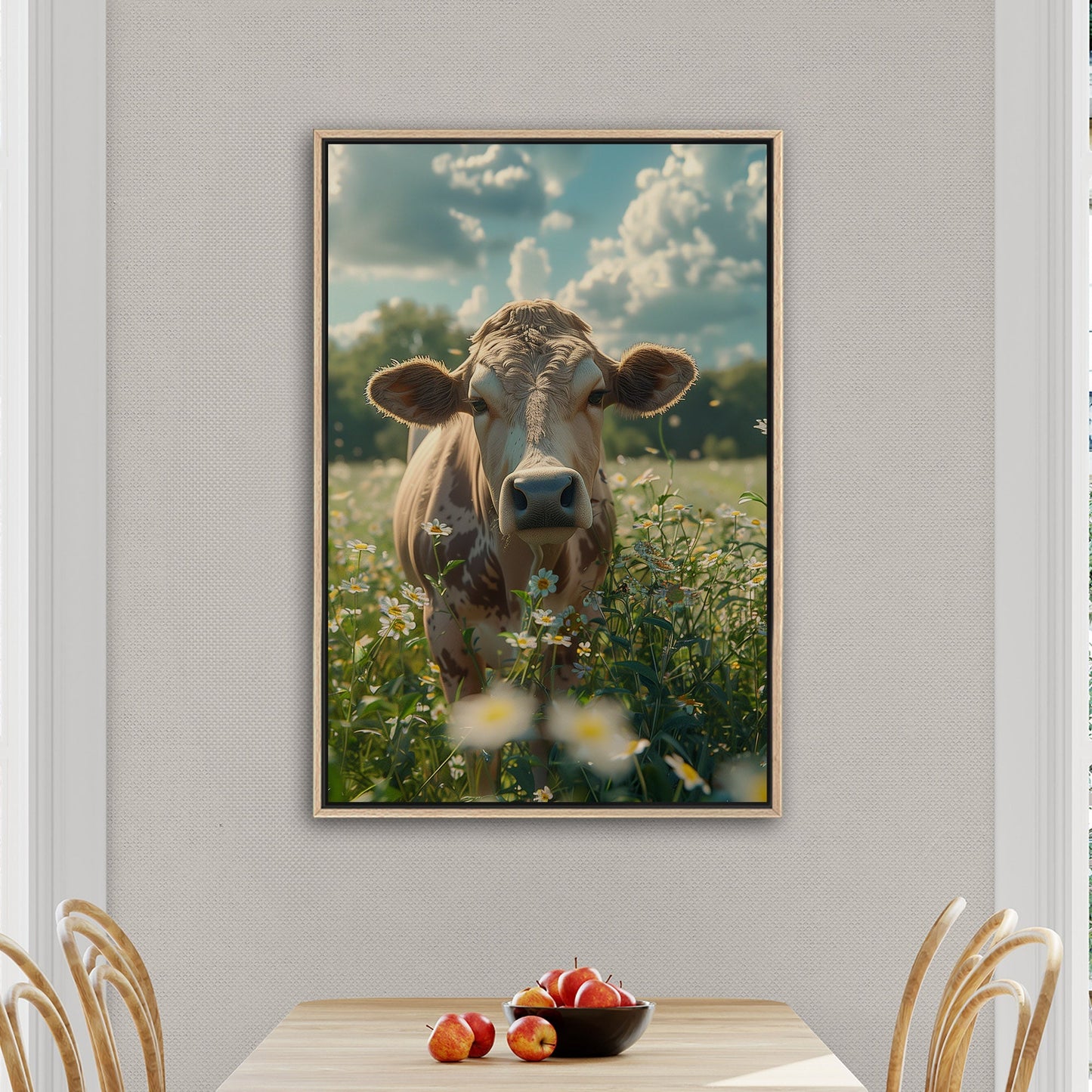 Photorealistic Cow in Pasture Portrait - Cow Serenity