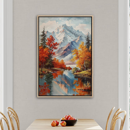 Vintage Mountain Landscape Painting - Enchanted Wilderness Retreat