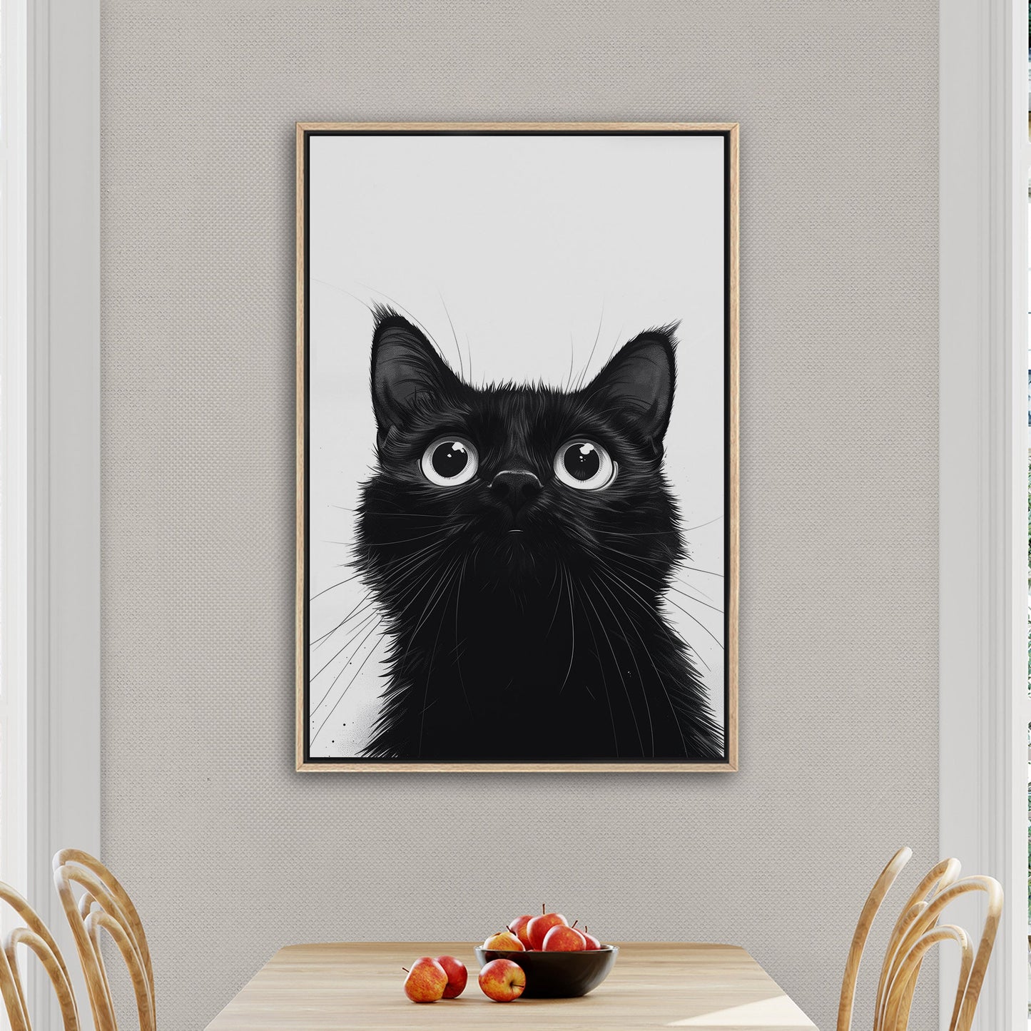 Whimsical cat peering over edge - Enchanted Feline