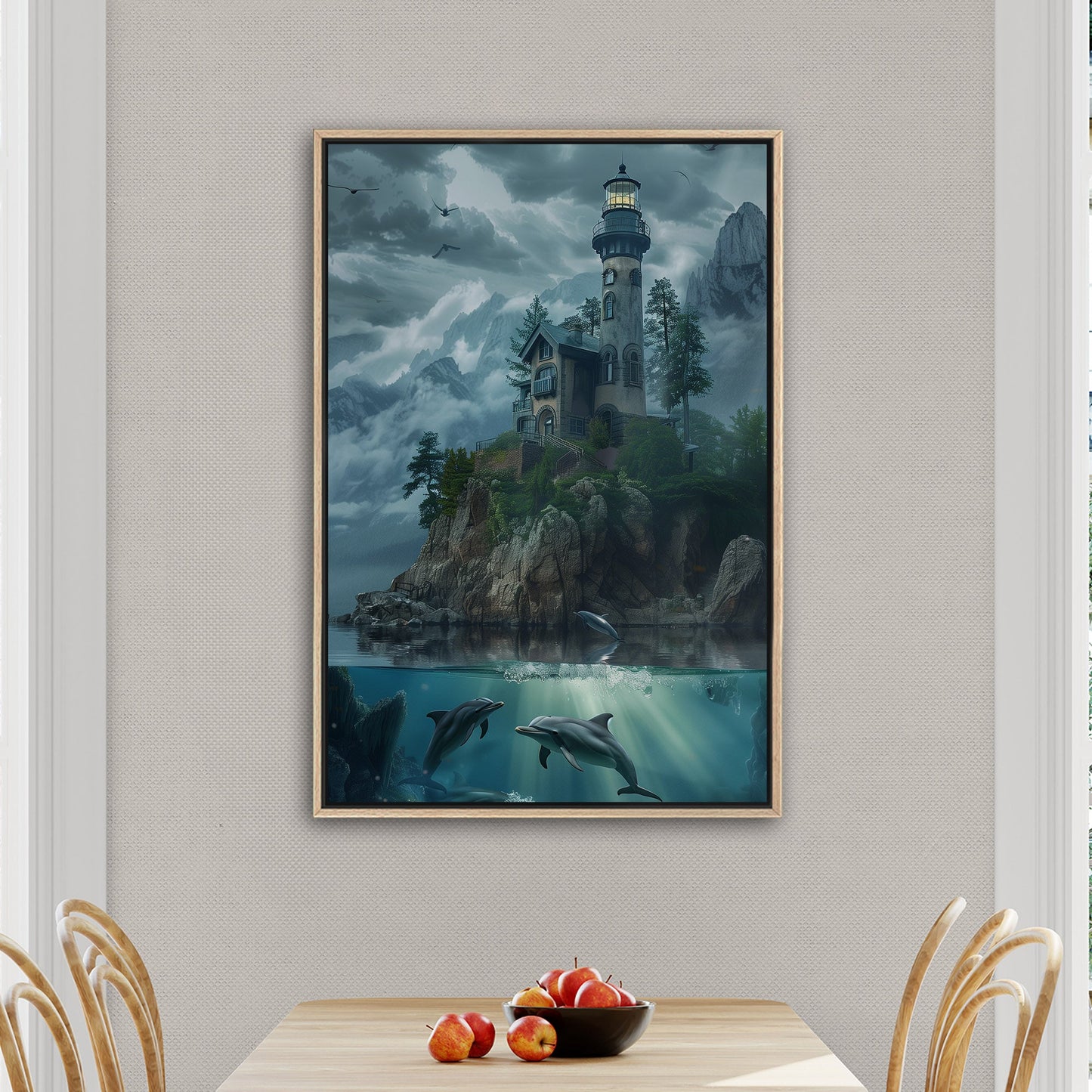 Enchanting lighthouse on misty cliffside - Dream of Serenity