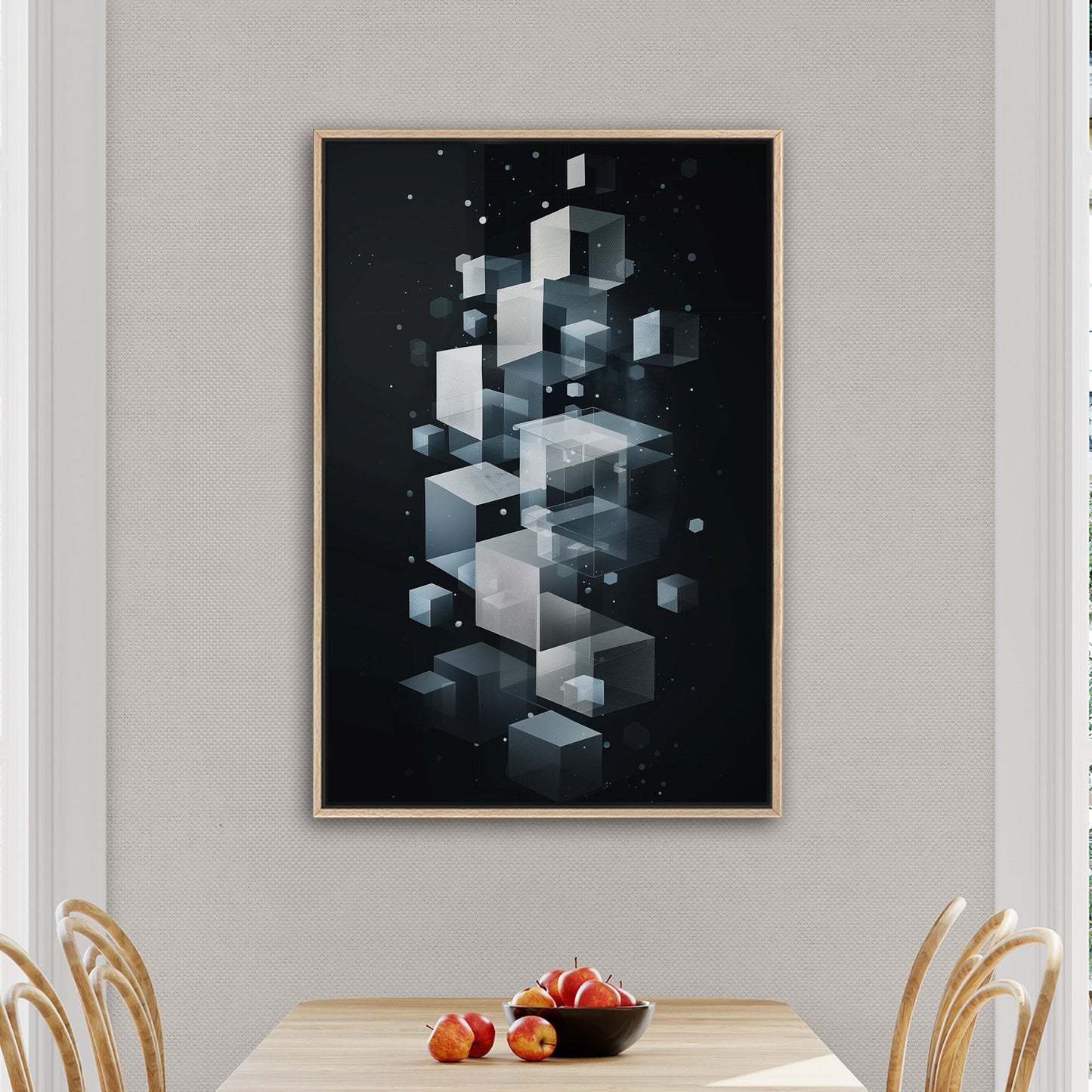 Abstract Geometric art for Office - Ethereal Cubic Serenity