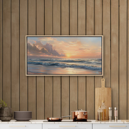 Coastal sunset serenity, pastel colors - Tranquil Reflections in Paradise