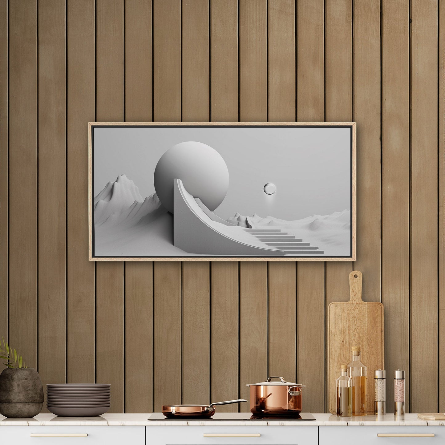 Minimal Monochrome Abstract Digital Render -  Sleek Elegance