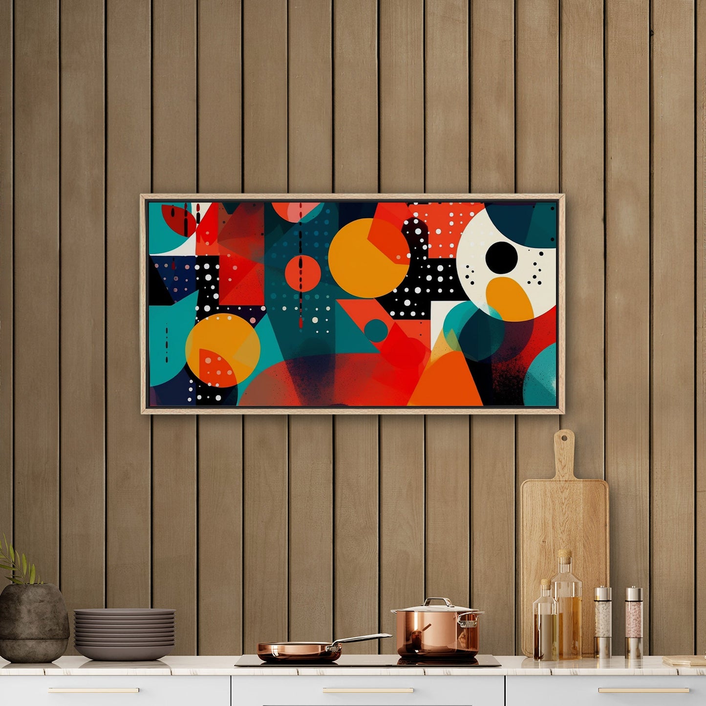 Colorful geometric abstract painting - Geometric Marvel