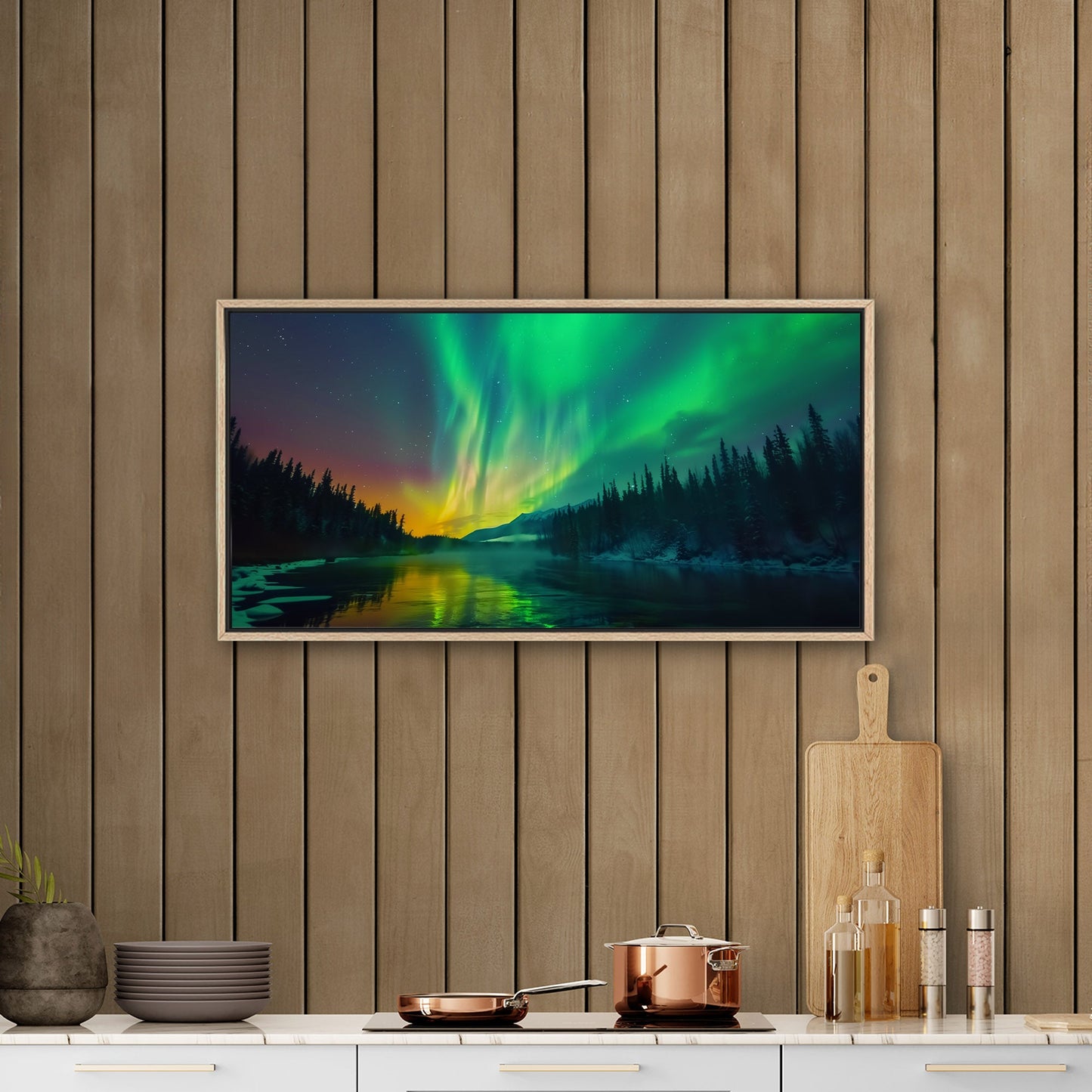 Aurora Borealis fills the sky - Ethereal Glow - Vibrant Dream