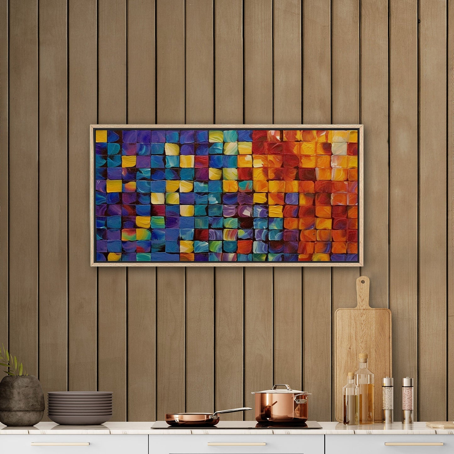 Colorful abstract squares textured painting - Formation Function