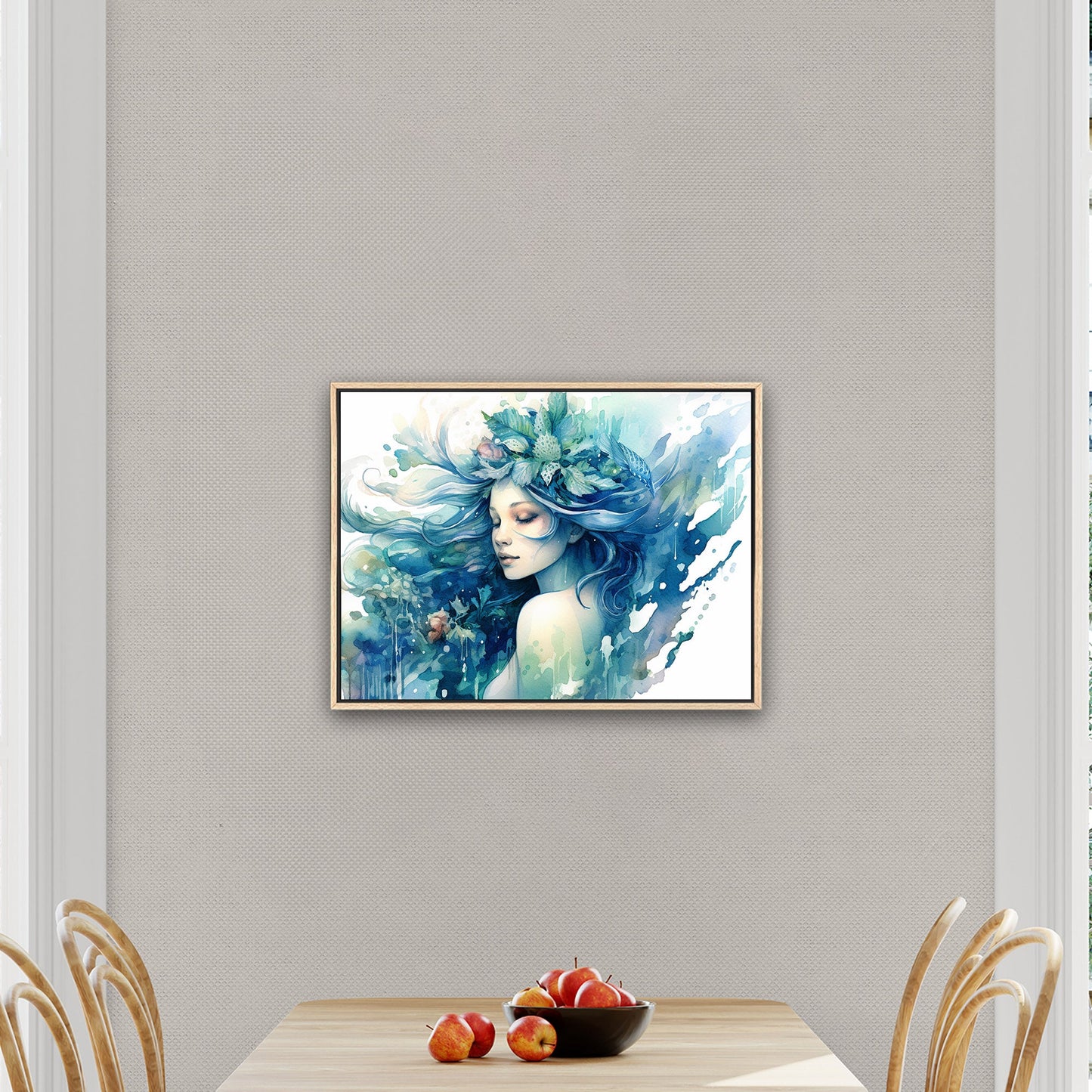 Description: High-quality ethereal watercolor mermaid art - Enchanting Mystical Mermaid