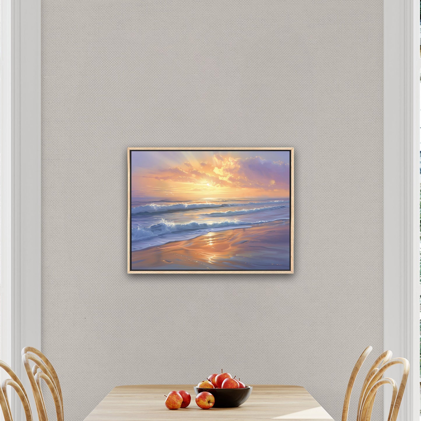 Tranquil coastal sunset - Golden Horizon