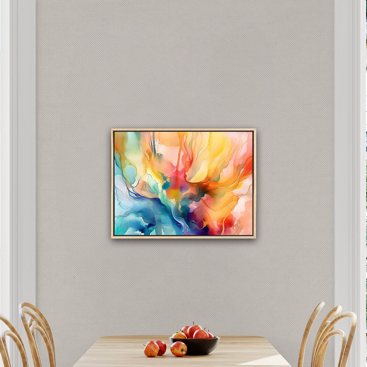 Watercolor Vibrant Multicolor Abstract - Flowing Color Symphony