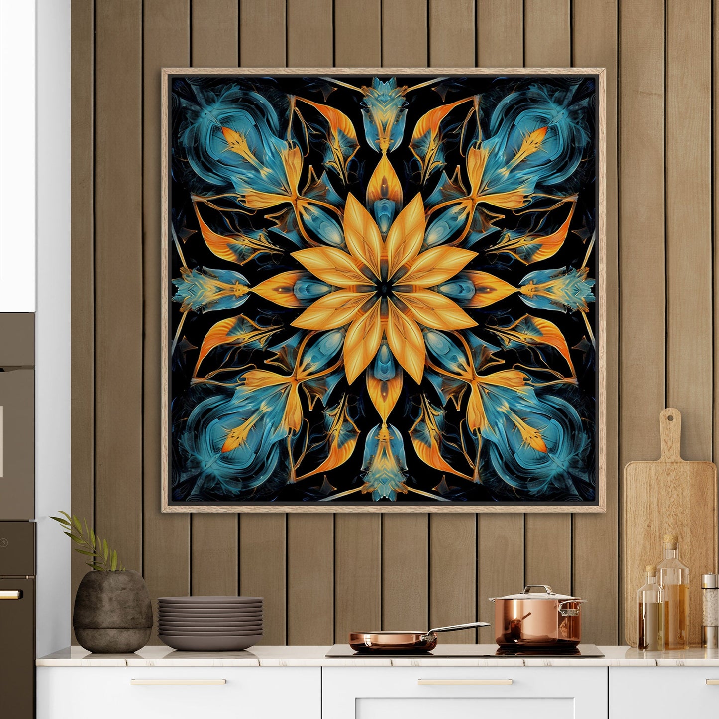 Hypnotic kaleidoscope art with vibrant colors, intricate patterns - Enchanted Kaleidoscope