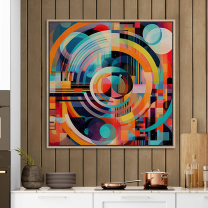 Colorful Geometric Abstract Painting - Electric Dreams in Technicolor