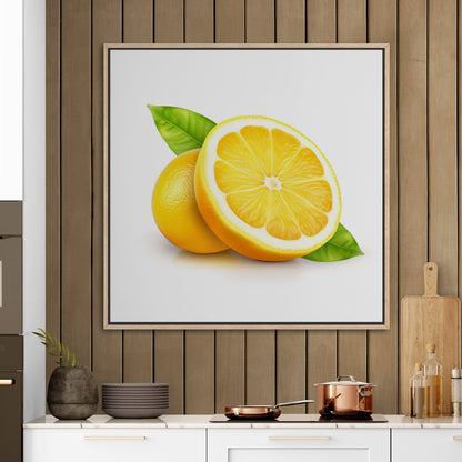 Still Life of Cut Open Lemon on White Background - Sour Citrus Summer Delight