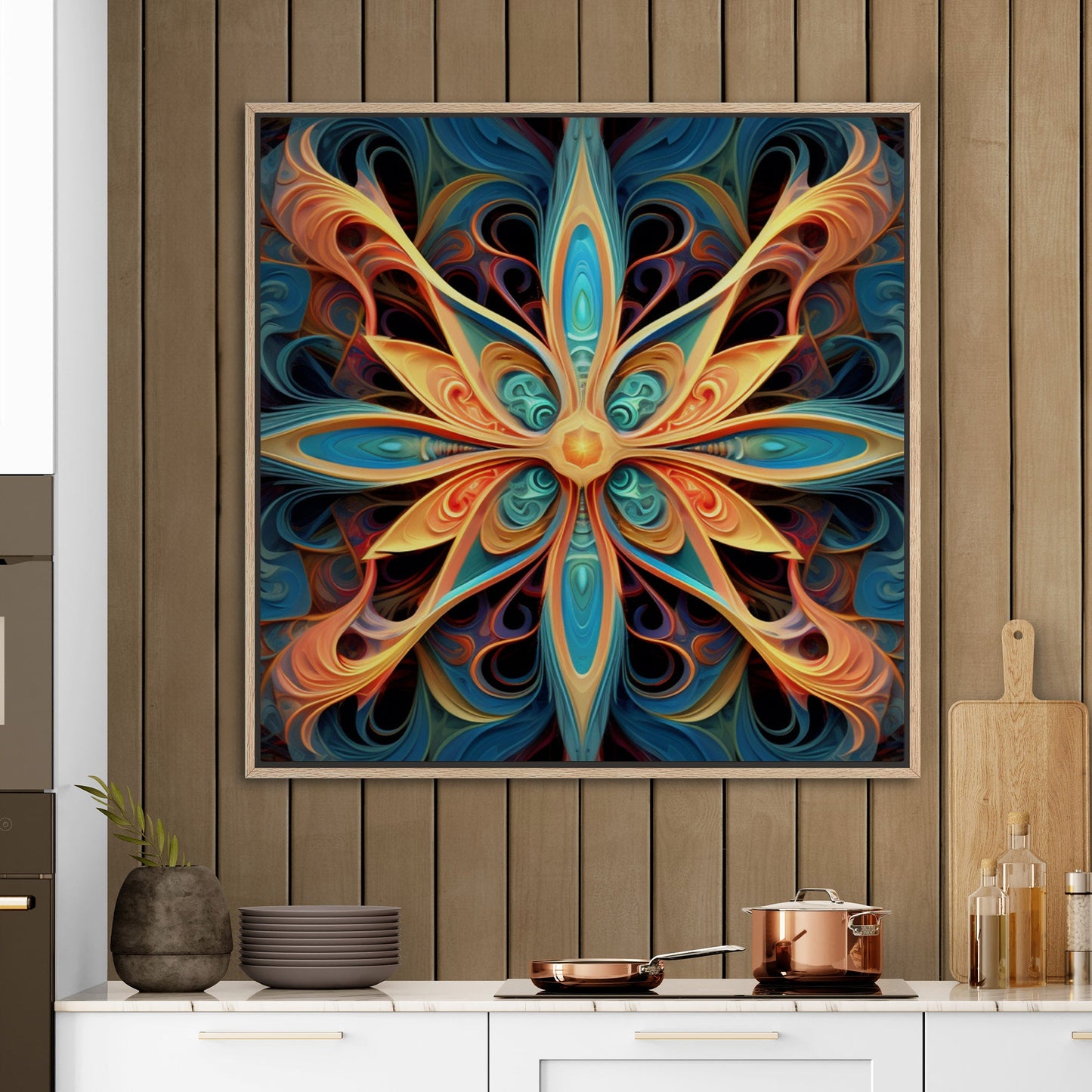 3D fractal symmetrical abstract painting - Enigmatic Recursive Symphony