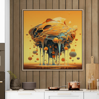 Abstract, surreal wall art with melting shapes- Enigma of Melting Dreams