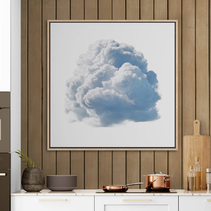 Single White Cloud on White Background Nursery Art - Heavenly White Serenity