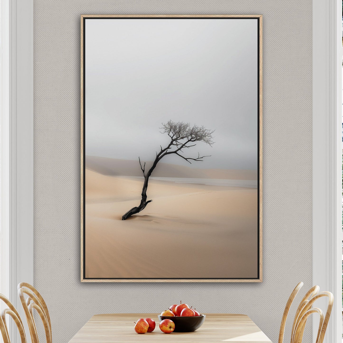 Solitary Photorealistic Tree in the Desert - Skeleton on the Desert Coast