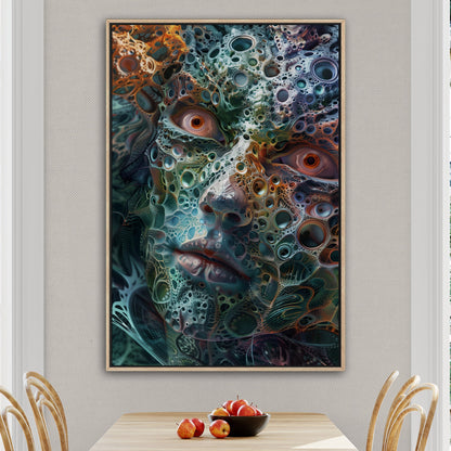 3D render of fractal face portrait digital artwork - Elf of the Fractal DNA Strand