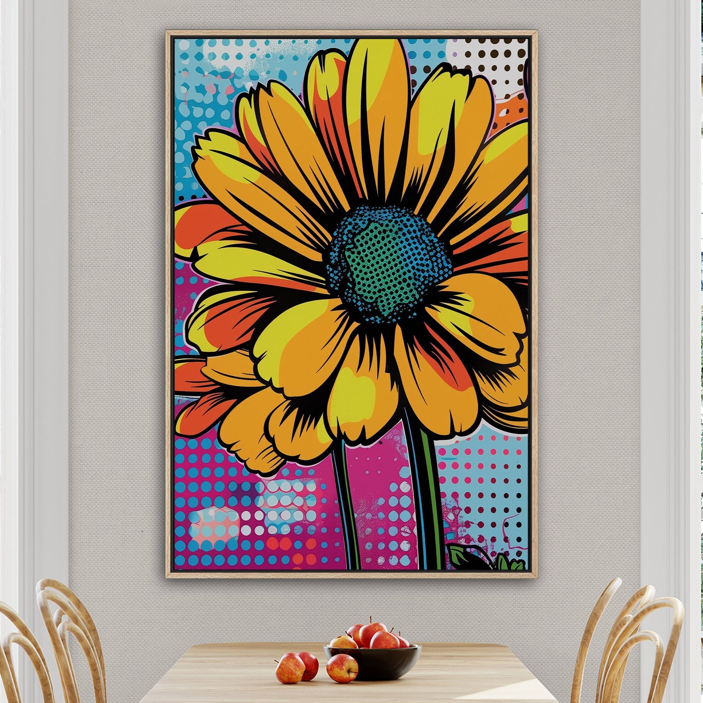 Vibrant Floral Pop Art -  Whimsical Floral Delight