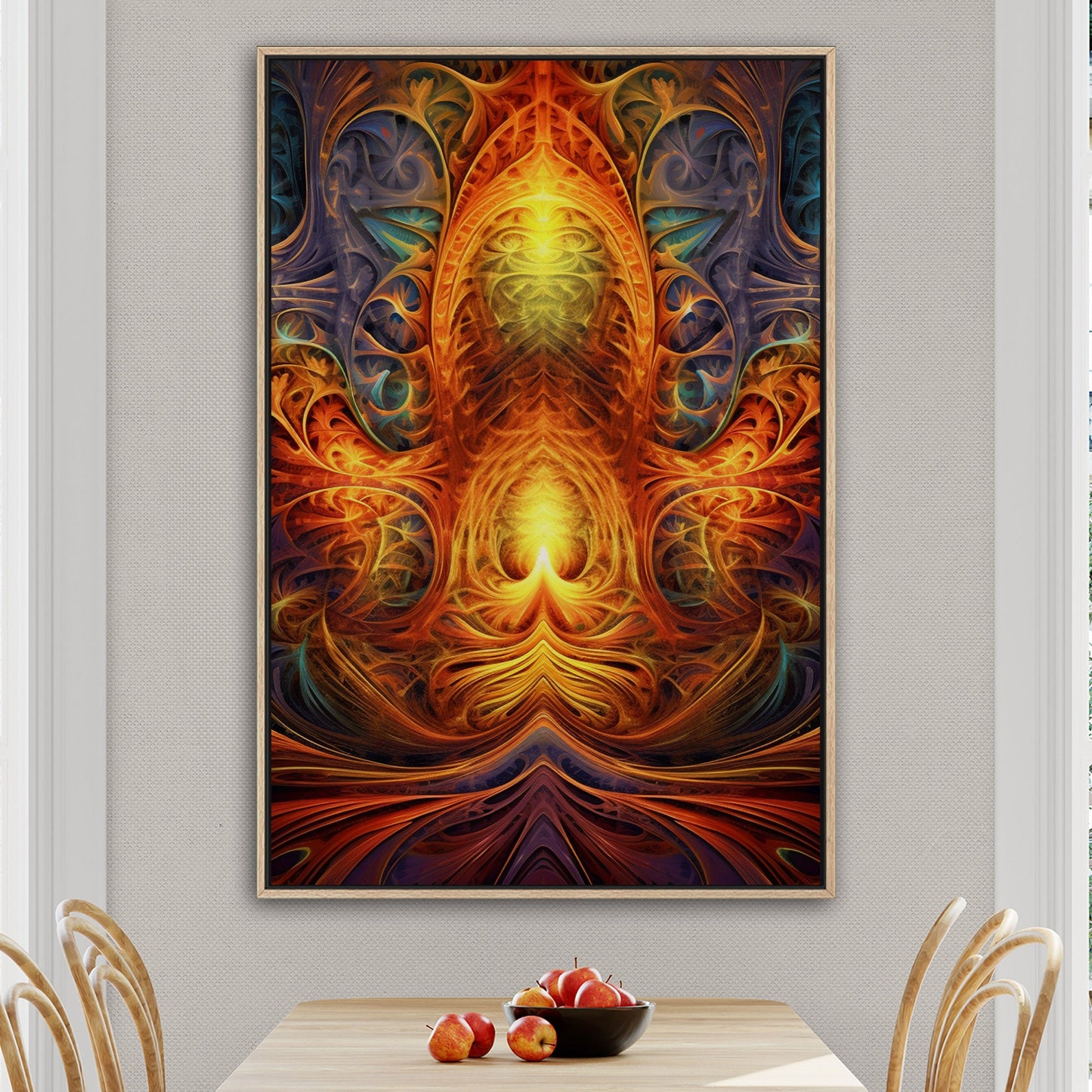 Symmetrical Fractal Painting - Vibrant Infinite Complexity