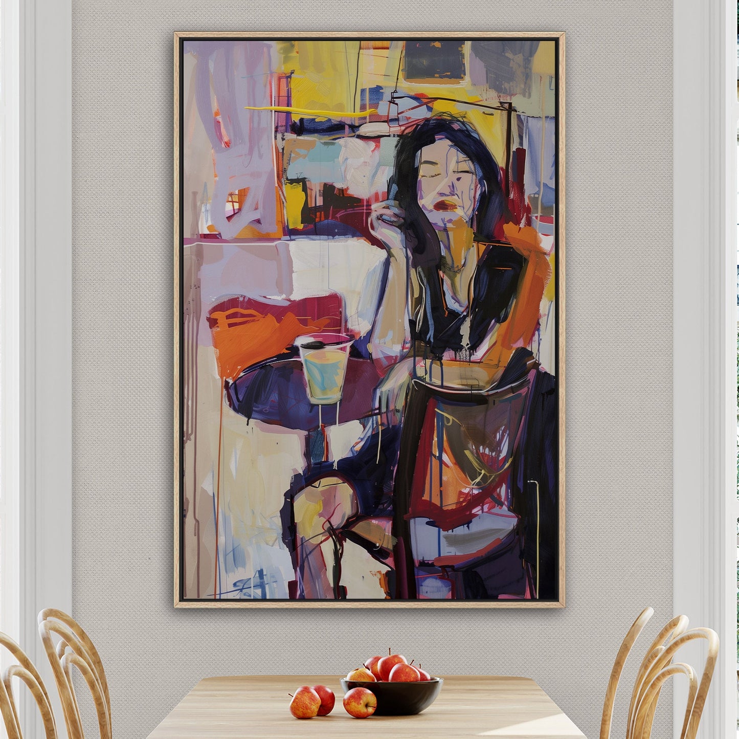 Impressionist Portrait of Woman at a Restaurant - Vibrant Portraits of Everyday Life