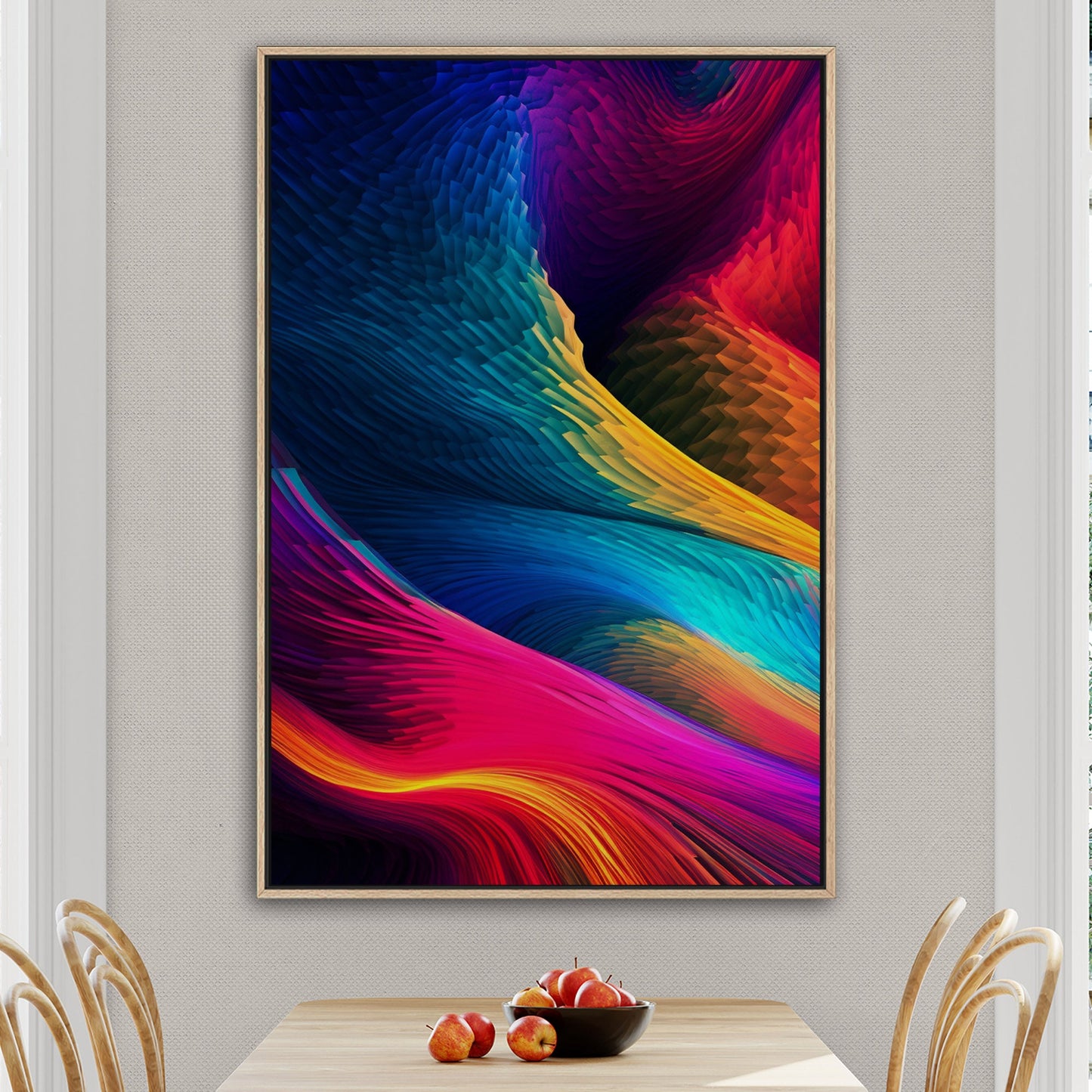 Colorful Digital Art Render - Electric Rainbow Ripples