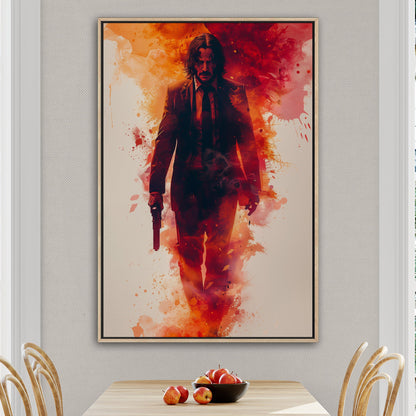 John Wick Stylized Portrait - John Wick: Splattered Silhouette