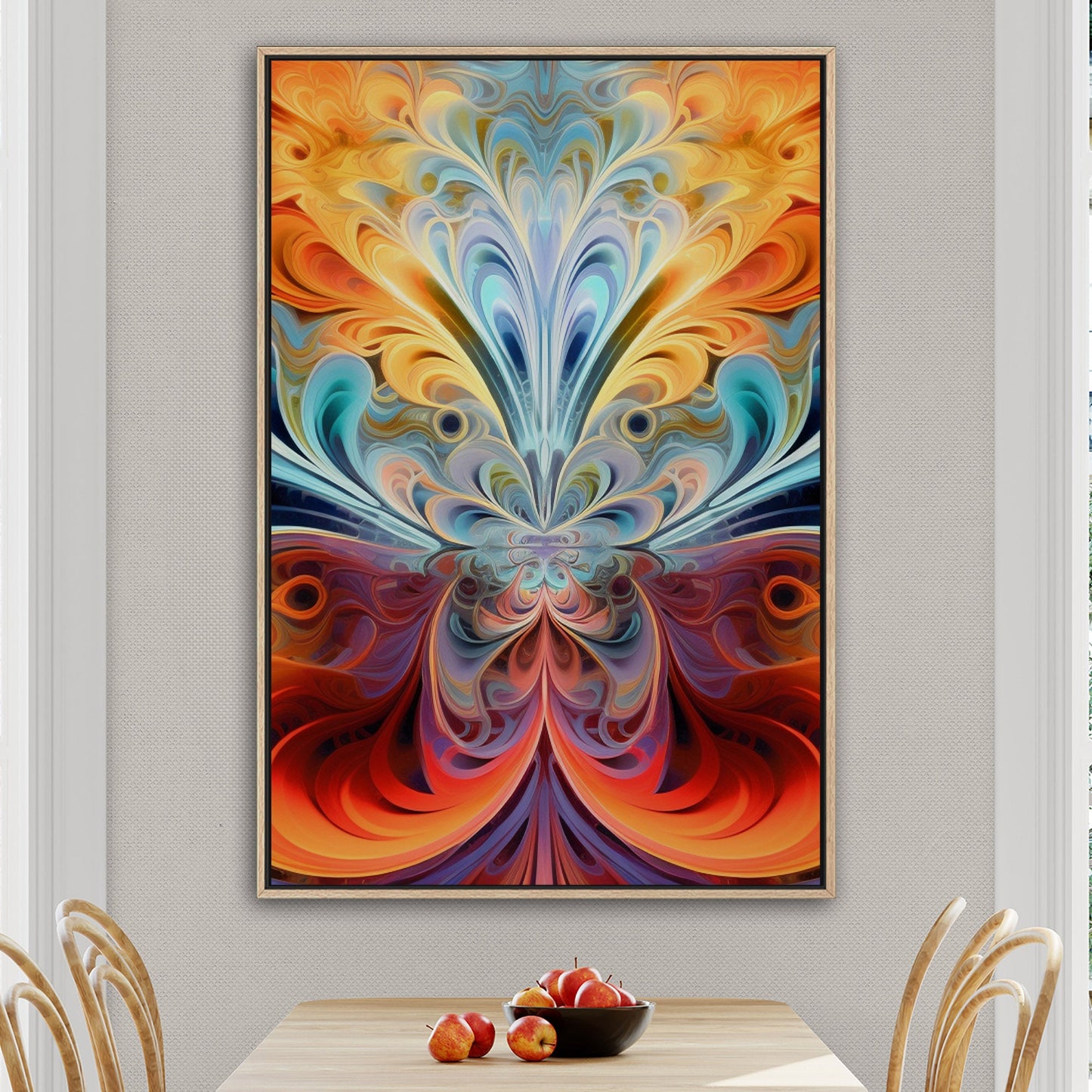 Fractal art piece with vibrant colors - Kaleidoscopic Elegance