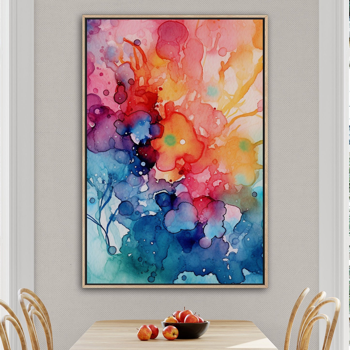 Vibrant Colorful Watercolor Splatters Abstract Painting - Spectrum of Creativity