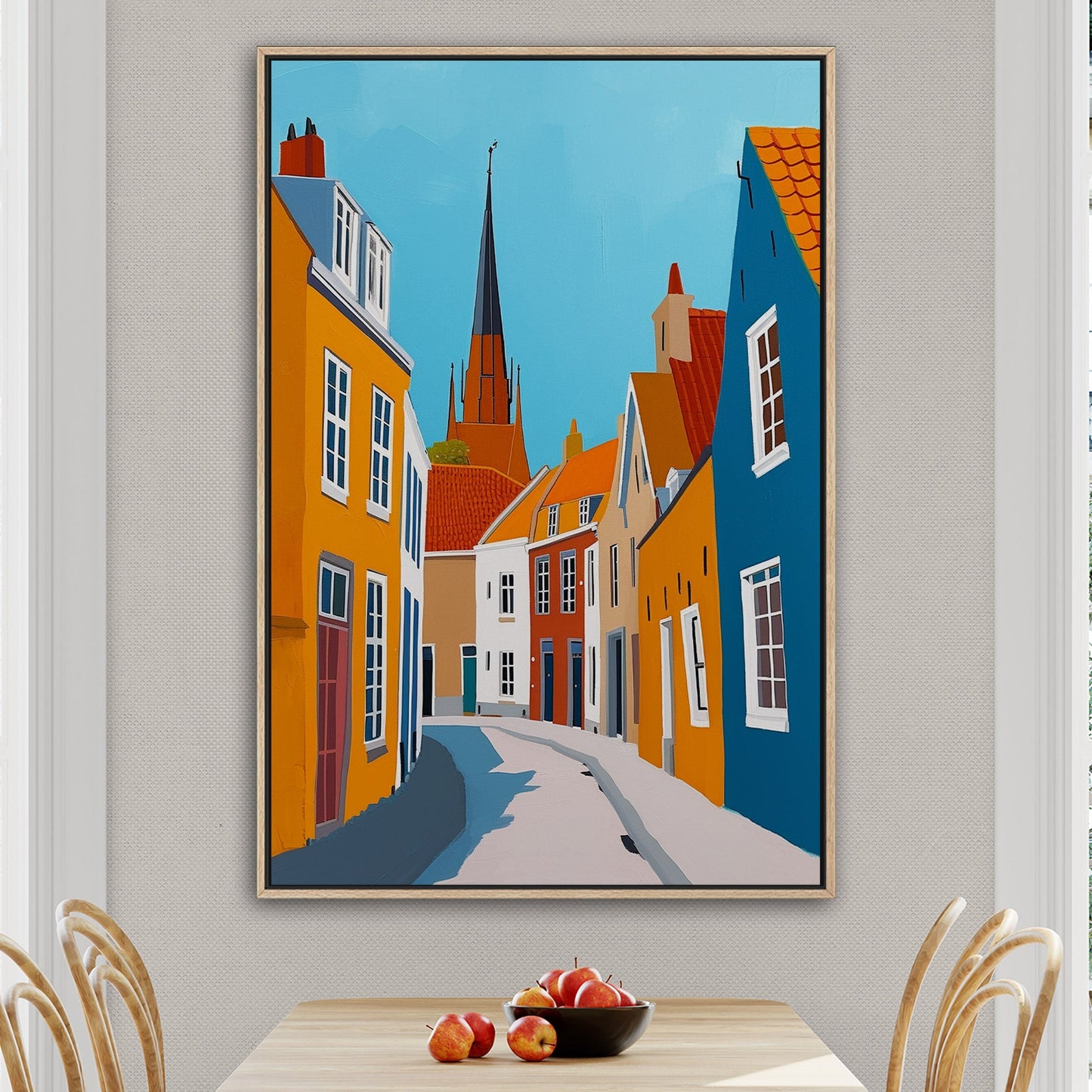 Sky-Blue and Amber Dutch landscape - Enduring Elegance