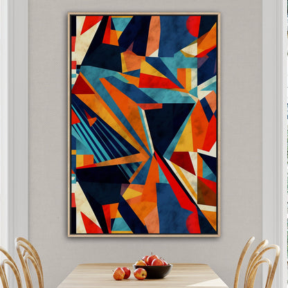 Bold, abstract wall art with geometric shapes and vibrant colors - Transformative Abstraction