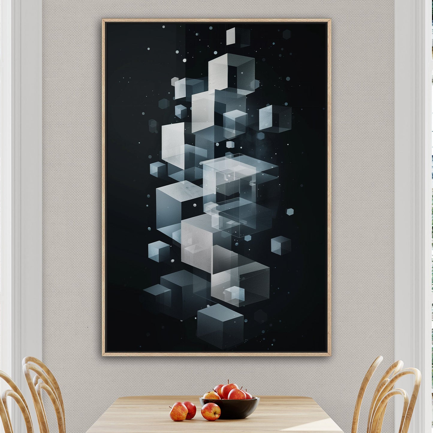 Abstract Geometric art for Office - Ethereal Cubic Serenity