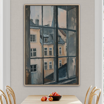 Impressionist View Out of a Window in a European City - Pastel Cityscape Dreams