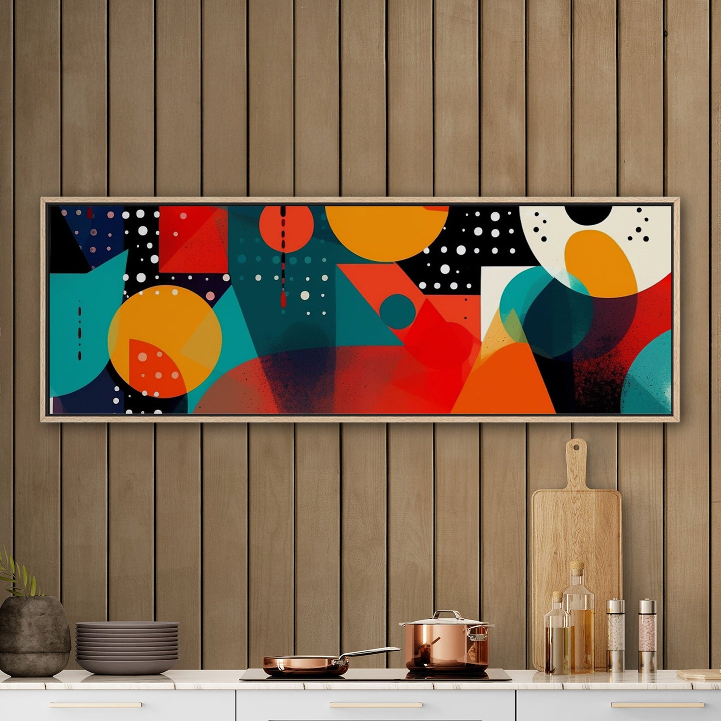 Colorful geometric abstract painting - Geometric Marvel